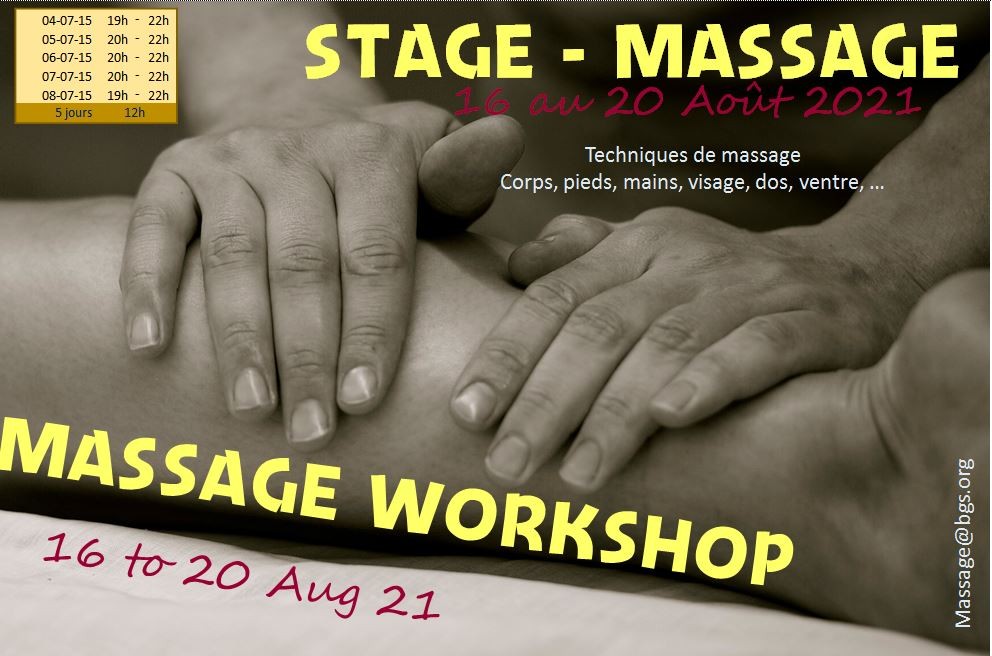 Stage massage aout 2022